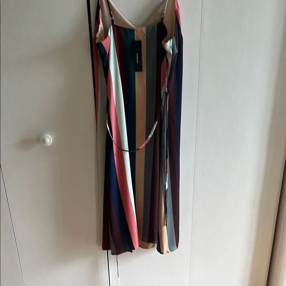 LULUS Erin Muave Multi stripe belted midi slip dress - Picture 6 of 9